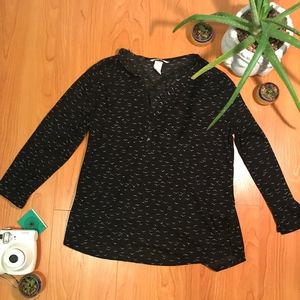 Bird Pattern 3/4 Sleeve Shirt